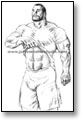 muscleman lifting shirt to show six pack