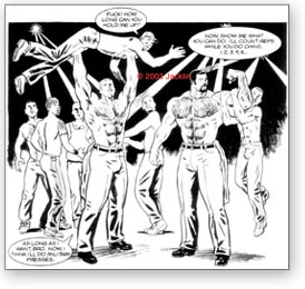 Carl and John flexing and showing off on dancefloor