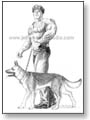 Muscular cop and German Shepard