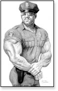 Muscular black cop