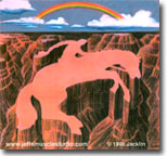 Rider in the Rock drawing (mesa in shape of horse and rider