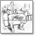 Bodybuilder Joe in easy chair