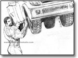 John lifts truck