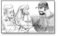 Carl measuring John's flexed arm