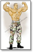 Muscular marine in double biceps pose