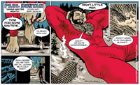 Paul Bunyan and Jean-Pierre on a winter night