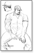 buuilt guy with sleeve tat