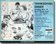 Saloon Thanksgiving ad art