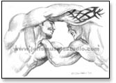 grapplers in collar and elbow tie up